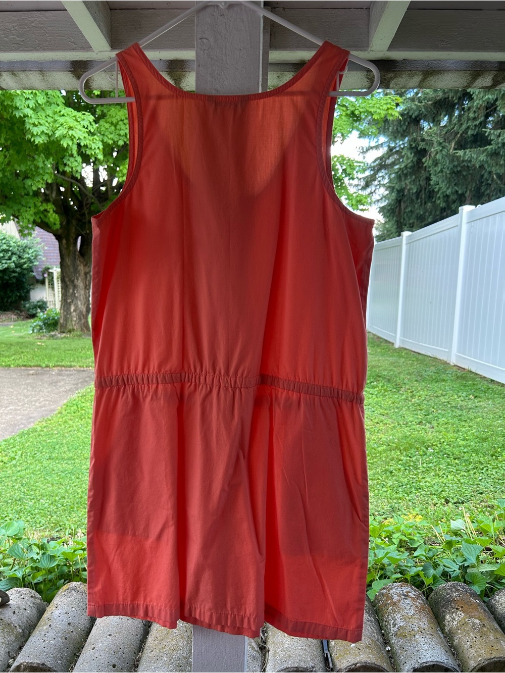 J Crew Sleeveless Coral Drawstring Pocket Dress - Picture 4 of 4